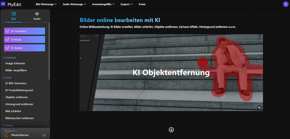 MyEdit - Bester kostenloser KI-Online-Editor für Bild und Audio